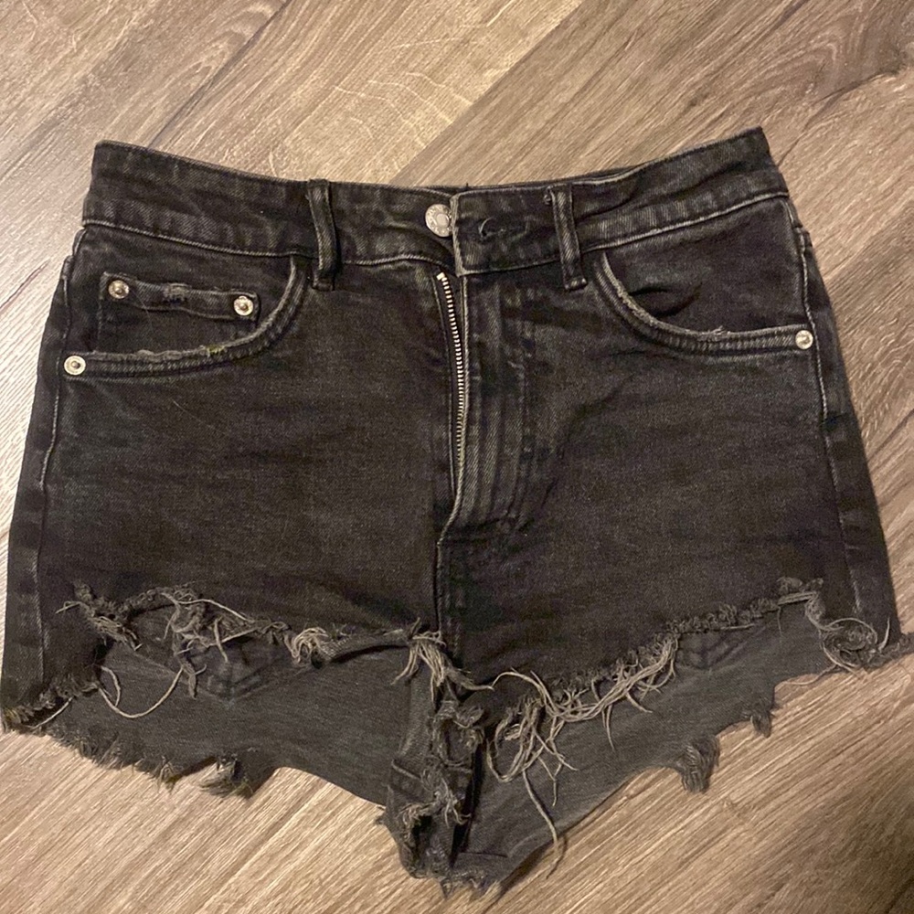 ZARA black jean shorts